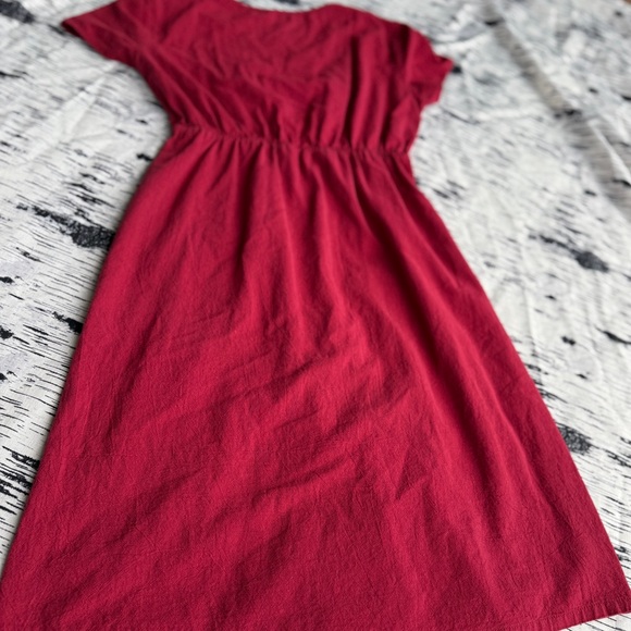 Red Button-Down Dress Size Small - Picture 6 of 7
